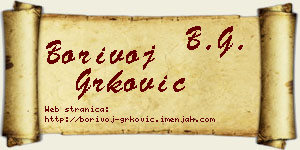 Borivoj Grković vizit kartica